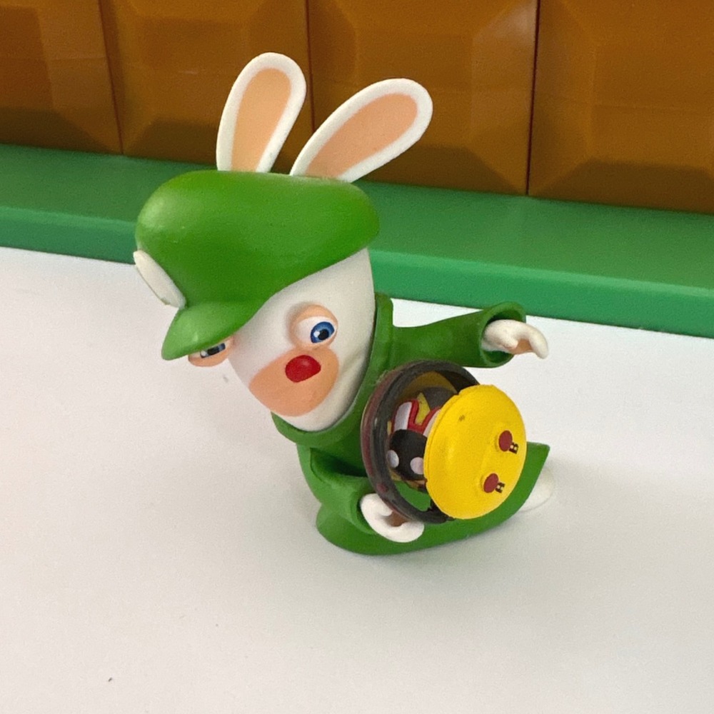 Ubisoft Mario + Rabbids Kingdom Battle Rabbid Luigi Mini Figure 3" Green Rabbit